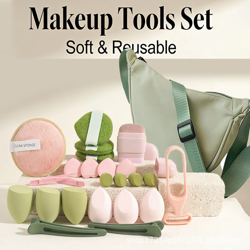Beauty Makeup Tools Set - Tas Dumpling Stylish dengan 23 Pcs
