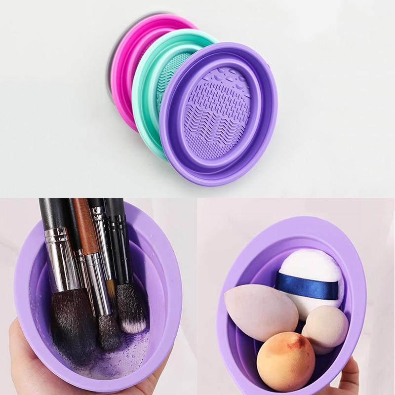 Beauty Makeup Tools Use - Pembersih Kuas Rias Silikon Lembut Mangkuk