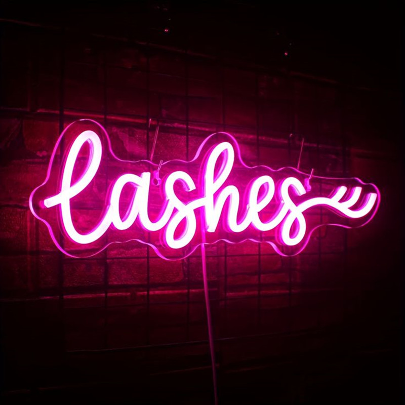 Beauty Makeup Studio - Lampu LED Bulu Mata Neon Pink