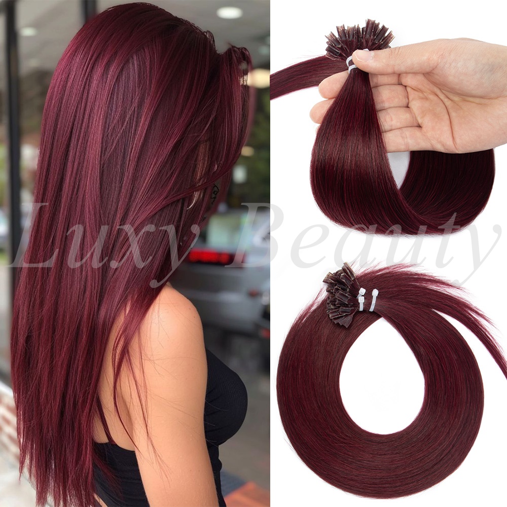 Ekstensi Rambut U Tip Burgundy - Pure Beauty Hair & Makeup ulasan dan harga