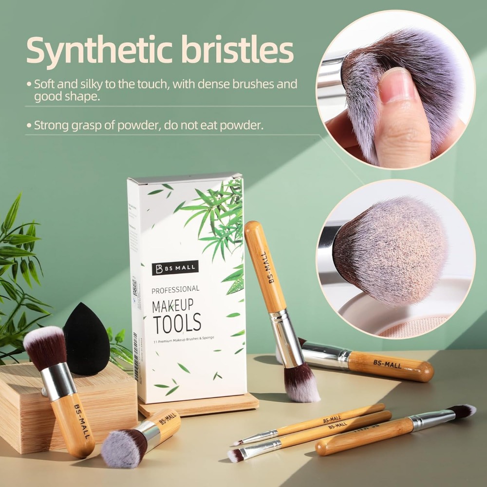 BS-MALL Set Kuas Makeup 11 Bua - Blush Brush Kabuki ulasan dan harga