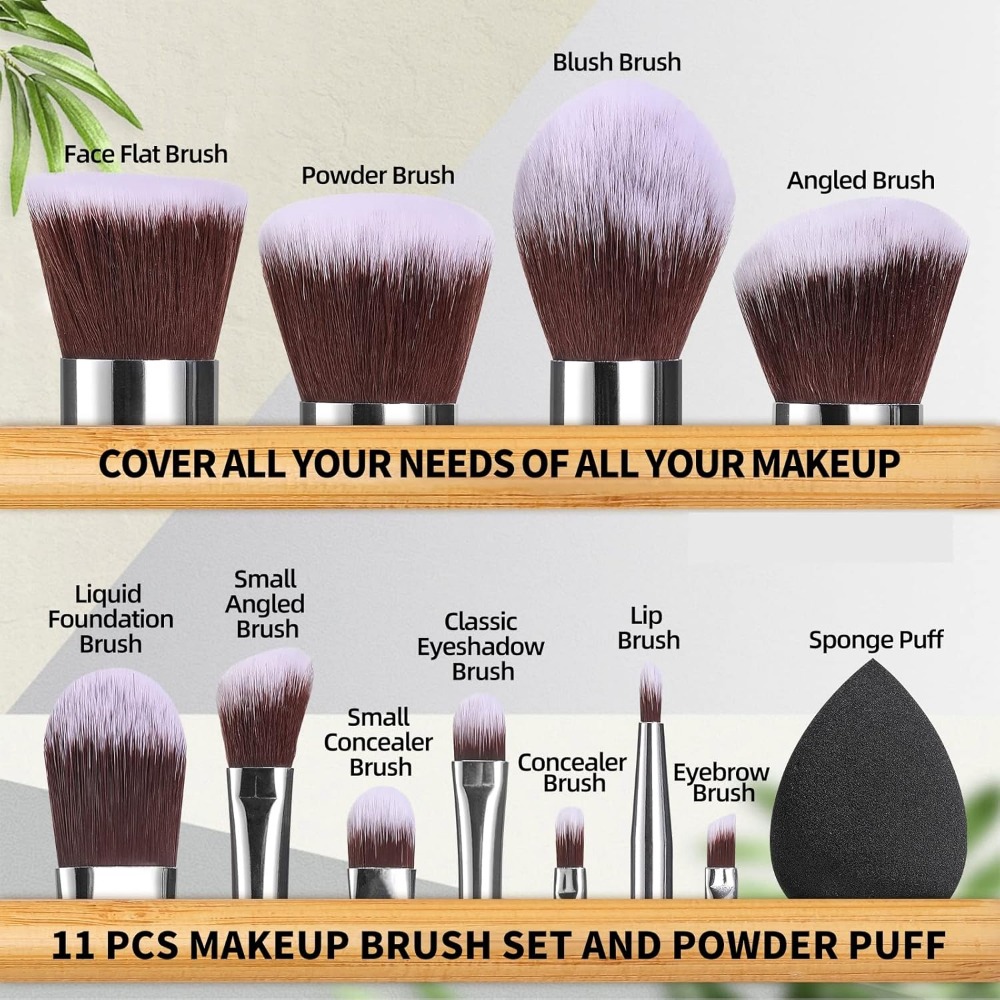 BS-MALL Set Kuas Makeup 11 Bua - Blush Brush Kabuki ulasan dan harga