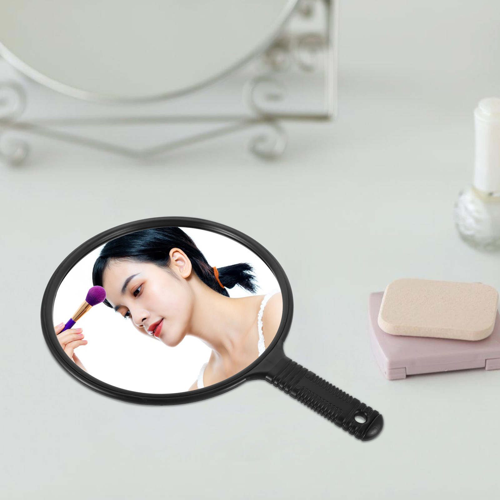 Cermin Genggam Bulat Besar unt - Beauty Makeup Hd ulasan dan harga