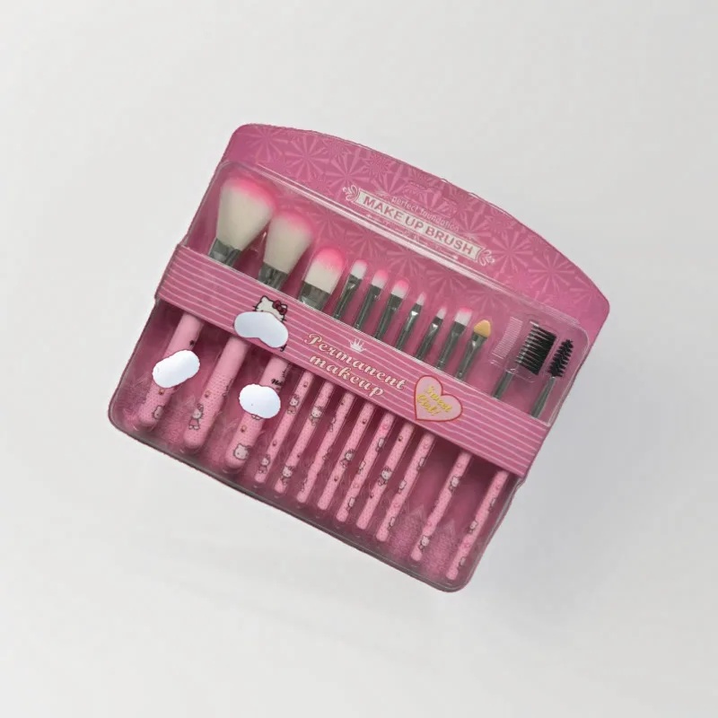 Set Kuas Makeup Hello Kitty 12 - Beauty Makeup Tools Set ulasan dan harga