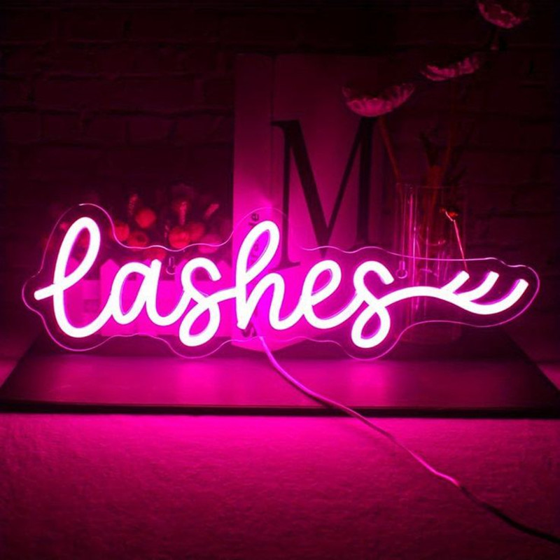 Lampu LED Bulu Mata Neon Pink  - Beauty Makeup Studio ulasan dan harga